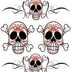 Lethal Threat Designs Lethal Threat Pinstripe Skull Decal