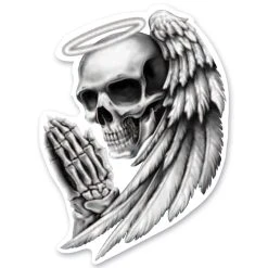 Lethal Threat Designs Lethal Threat Rude & Crude Angel Skull Mini Decal