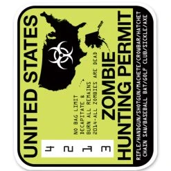 Lethal Threat Designs Lethal Threat Rude & Crude Zombie Permit Mini Decal