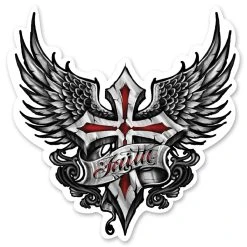 Lethal Threat Designs Lethal Threat Rude & Crude Faith Cross Mini Decal