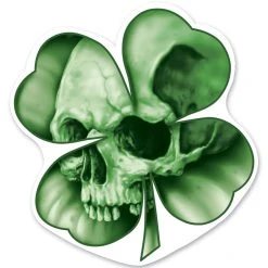 Lethal Threat Designs Lethal Threat Rude & Crude Leaf Clover Skull Mini Decal