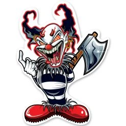 Lethal Threat Designs Lethal Threat Rude & Crude Ax Clown Mini Decal