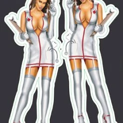 Lethal Threat Designs Lethal Threat Naughty Nurse Mini Decal
