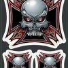 Lethal Threat Designs Lethal Threat Iron Cross Skulls Mini Decal