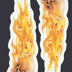 Lethal Threat Designs Lethal Threat Flaming Skulls Mini Decal