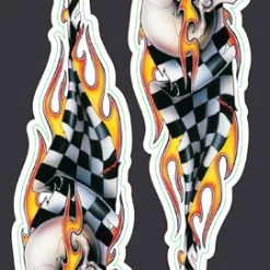 Lethal Threat Designs Lethal Threat Checkered Skulls Mini Decal Set