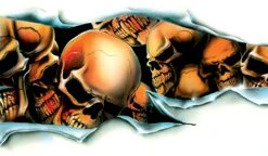 Lethal Threat Designs Lethal Threat Shred Skull Decal - Left
