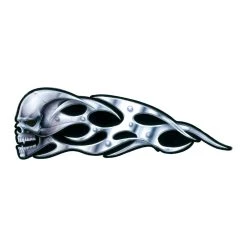 Lethal Threat Designs Lethal Threat Tribal Chrome Skull Decal - Left