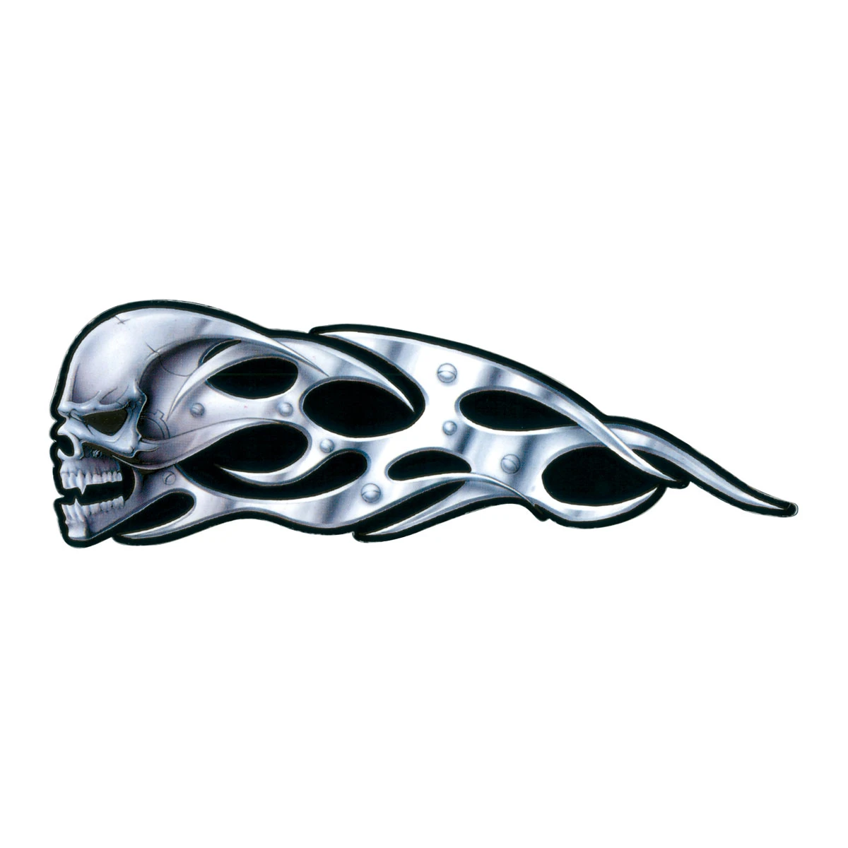 Lethal Threat Designs Lethal Threat Tribal Chrome Skull Decal - Left