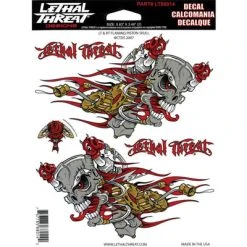 Lethal Threat Designs Lethal Threat Flaming Piston Skull Decal