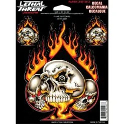 Lethal Threat Designs Lethal Threat Flame Spade Skull Decal