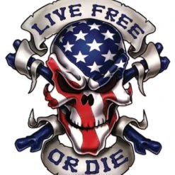 Lethal Threat Designs Lethal Threat Live Free Skull Decal