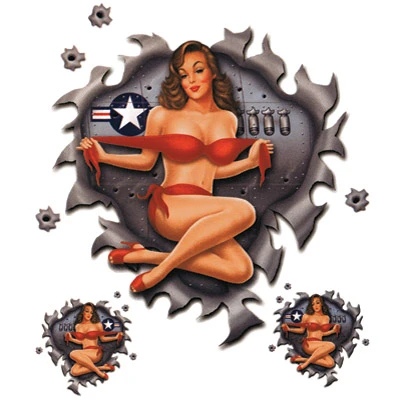 Lethal Threat Designs Lethal Threat Nose Art Bomber Girl Pinup Decal