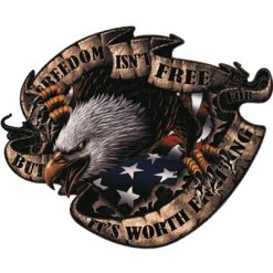 Lethal Threat Designs Lethal Threat Freedom Isn't Free Eagle Decal