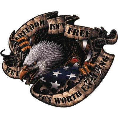 Lethal Threat Designs Lethal Threat Freedom Isn't Free Eagle Decal